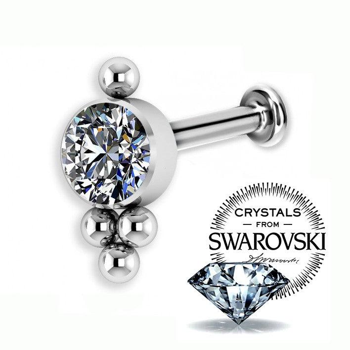 Piercing Helix Titanio ASTM F136 con Premium Cubic Zirconia - Tienda Tattoo