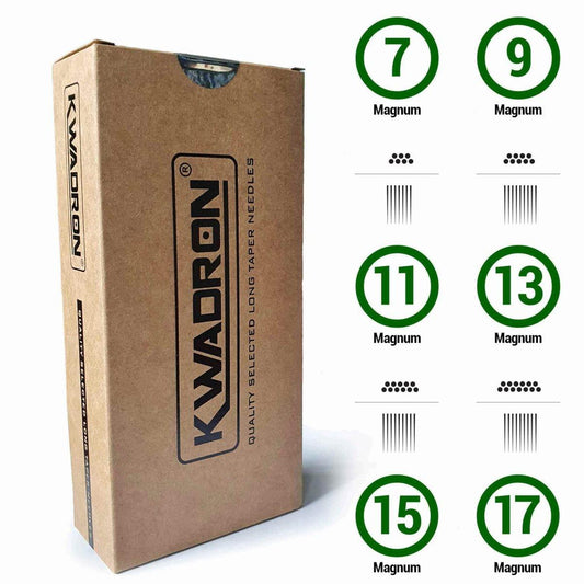 AGUJAS DE TATUAJE KWADRON 0.30MM MG – MAGNUM (caja 50 unidades)