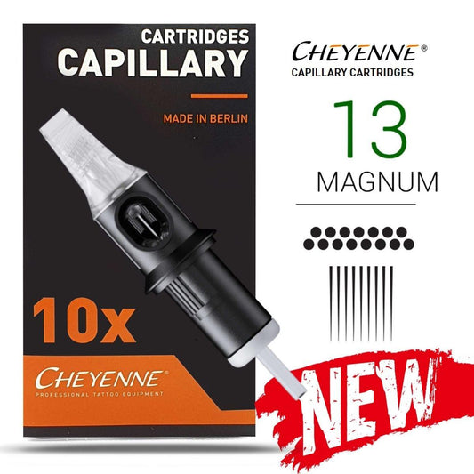 13M – AGUJAS DE TATUAJES MAGNUM CAPILLARY CARTUCHOS CHEYENNE 10uds.