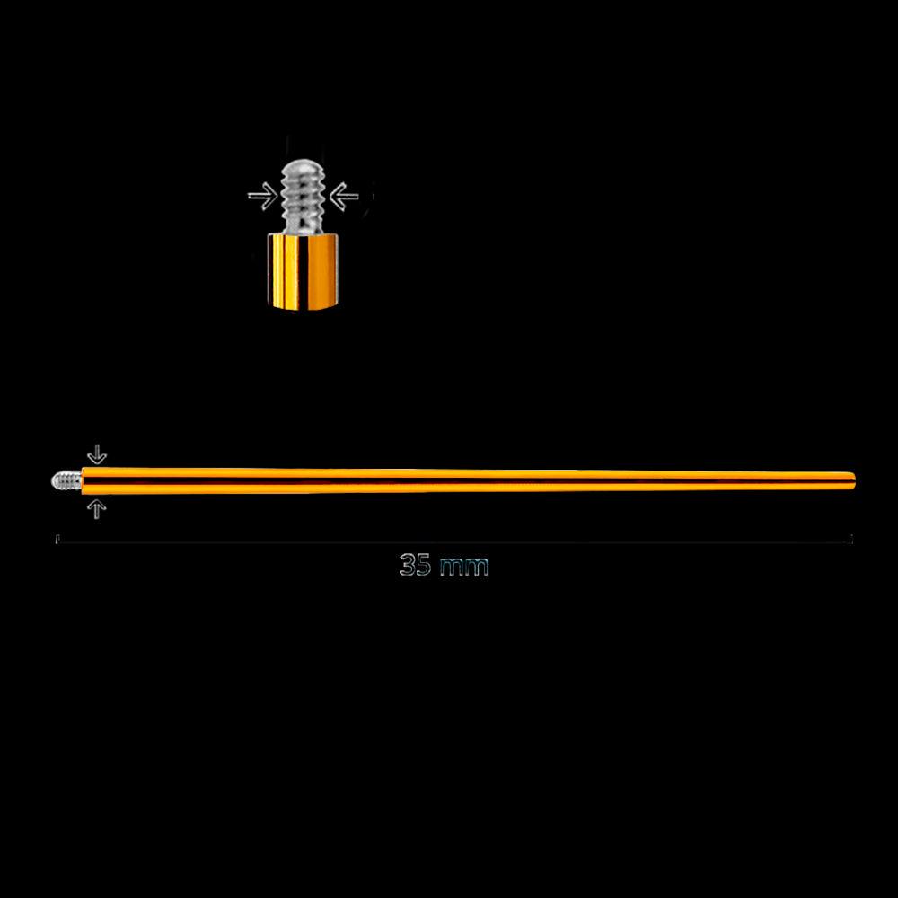 INSERTION PIN GOLD 1.2mm  PARA PIERCINGS DE ROSCA INTERNA