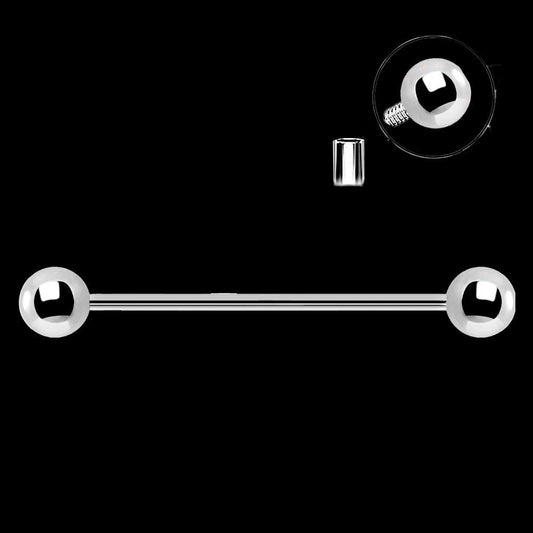 Barbell de titanio ASTM F136 con bolas de rosca interna