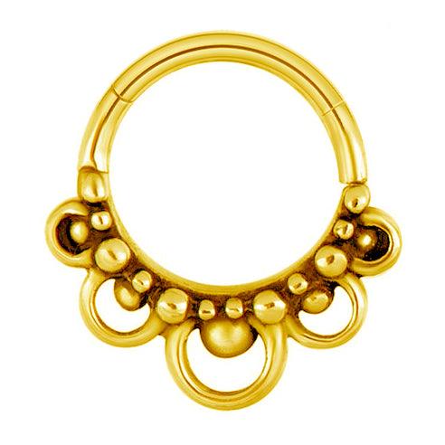 ARO SEPTUM HÉLIX OREJA BAÑADO EN ORO 24K