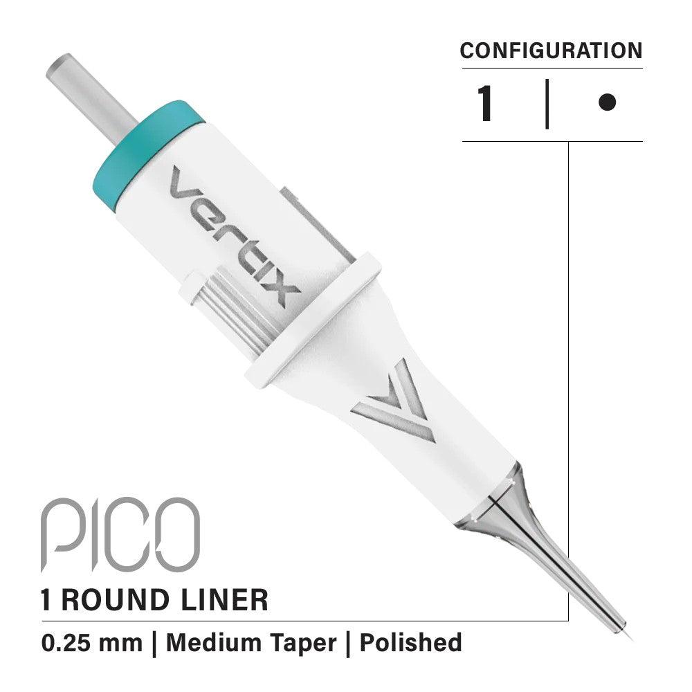 Vertix Pico Round Liner 1 / .25mm (paquete de 20 unidades)