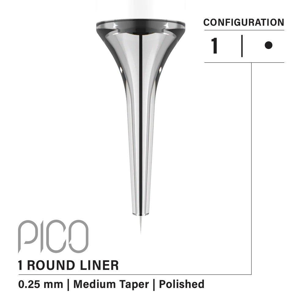 Vertix Pico Round Liner 1 / .25mm (paquete de 20 unidades)