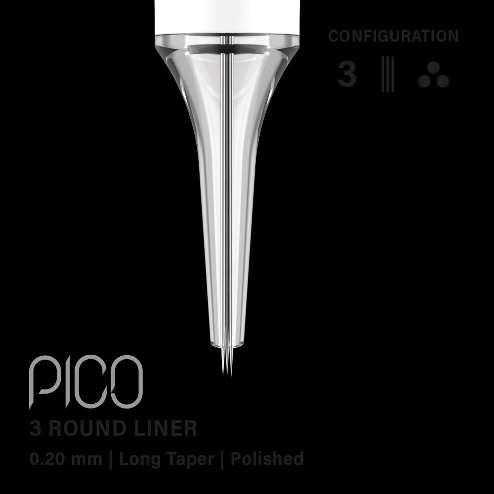 Vertix Pico Round Liner 3 / .20mm Long Taper (paquete de 20 unidades)