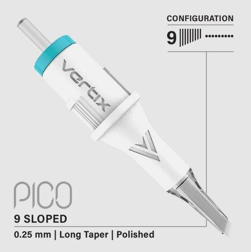 Vertix Pico Inclinados 9 / .25mm Long Taper (paquete de 20 unidades)