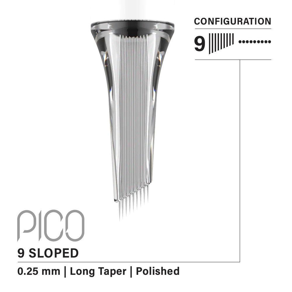 Vertix Pico Inclinados 9 / .25mm Long Taper (paquete de 20 unidades)