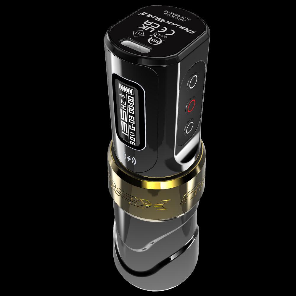 Flux Max – Máquina de tatuar con 2 x Power Bolt 2.0 – Gold Stealth