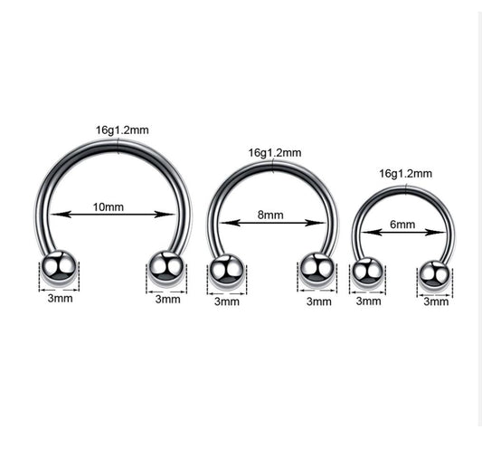 Circular Barbells 0.8mm/1.2mm/1.6mm de Rosca Externa (100 uds./lote)