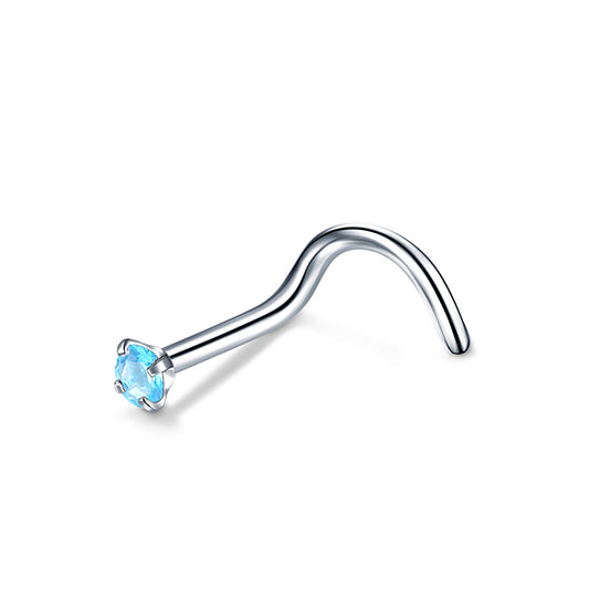 Piercing Nostril de Acero Quirúrgico con Cristal CZ