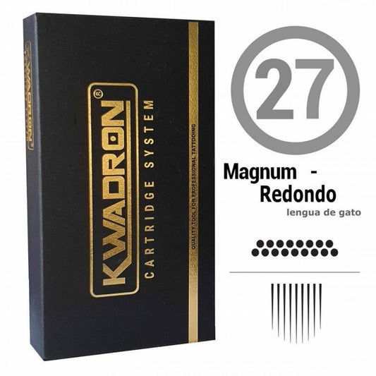 27RM KWADRON CARTUCHOS MAGNUM REDONDA -SEMLT 0.30MM - Tienda Tattoo