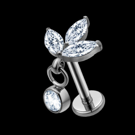 Piercing Hélix de Titanio ASTM F136 estilo Flor de Lotus