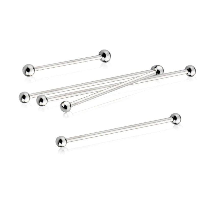 Industrial Barbells Piercings 50uds. de Acero Quirúrgico 1.6mm