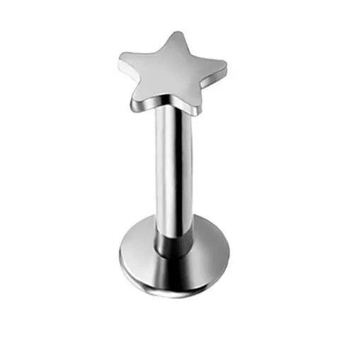 Labret de Titanio de Rosca Interna estilo Estrella - Tienda Tattoo