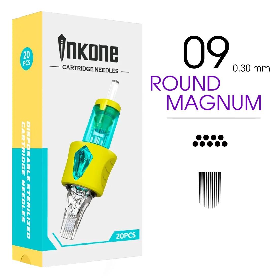 9RM Agujas de tatuajes round magnum INKONE 20uds. - Tienda Tattoo