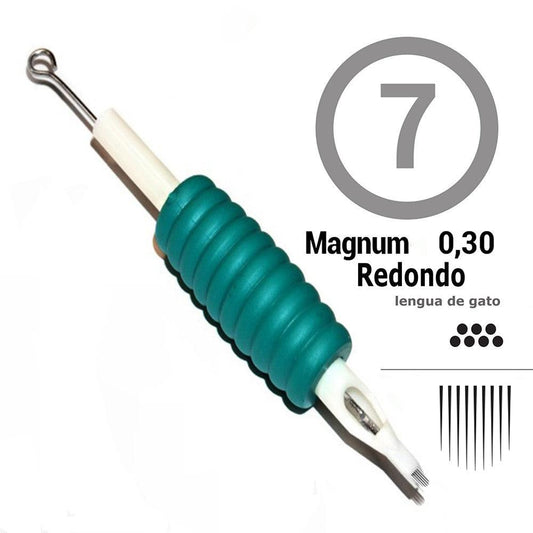 7RM TUBO DESECHABLES CON AGUJA Round Magnum