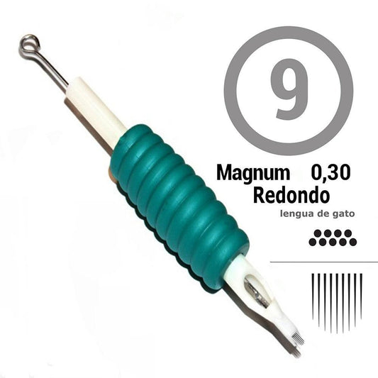 9RM TUBO DESECHABLES CON AGUJA Round Magnum