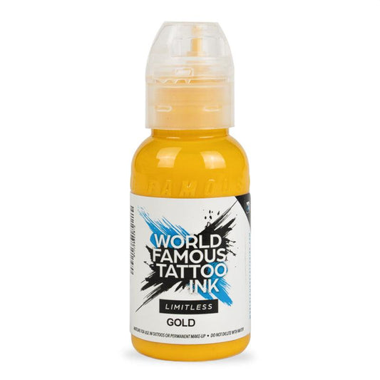 GOLD – 30ML WORLD FAMOUS LIMITLESS - Tienda Tattoo