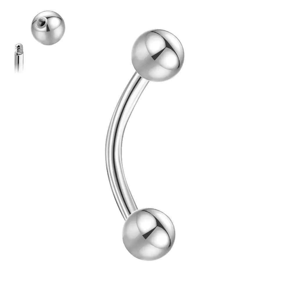 Curved Barbell (Banana) de Acero Inoxidable - Tienda Tattoo