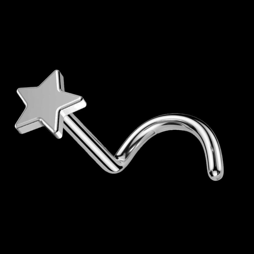 Piercing Nostril para la nariz de titanio ASTM F-136 con estrella - Tienda Tattoo