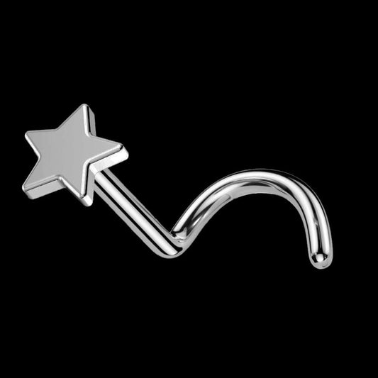 Piercing Nostril para la nariz de titanio ASTM F-136 con estrella - Tienda Tattoo