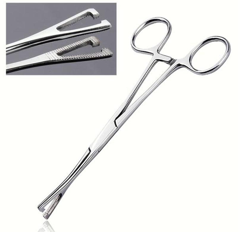 Pinza Forceps triangular abierta para  Piercing  de acero inoxidable