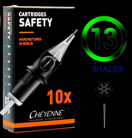 13RS AGUJAS PARA TATUAJES DE CARTUCHOS SHADER CHEYENNE